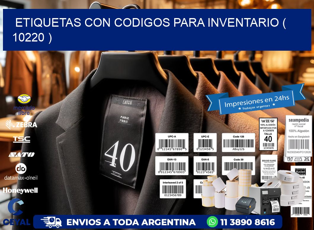 ETIQUETAS CON CODIGOS PARA INVENTARIO ( 10220 )