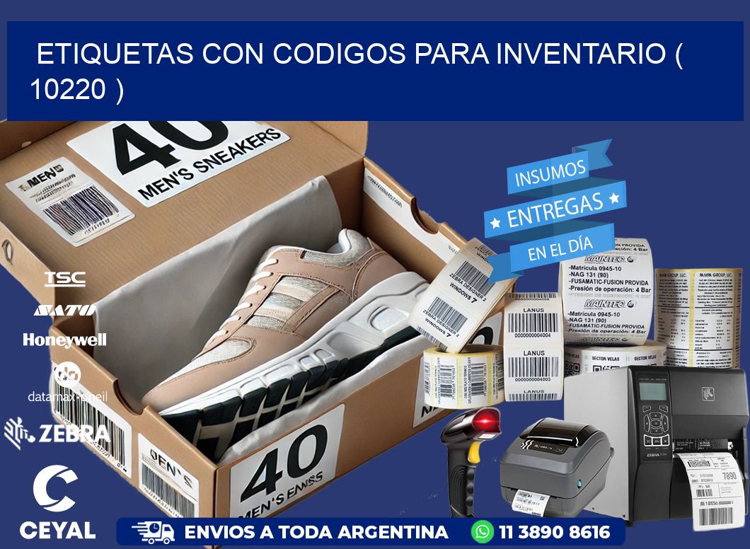 ETIQUETAS CON CODIGOS PARA INVENTARIO ( 10220 )