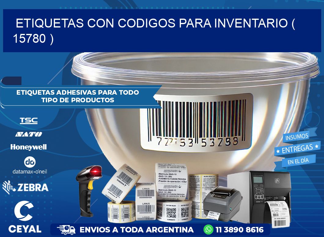 ETIQUETAS CON CODIGOS PARA INVENTARIO ( 15780 )