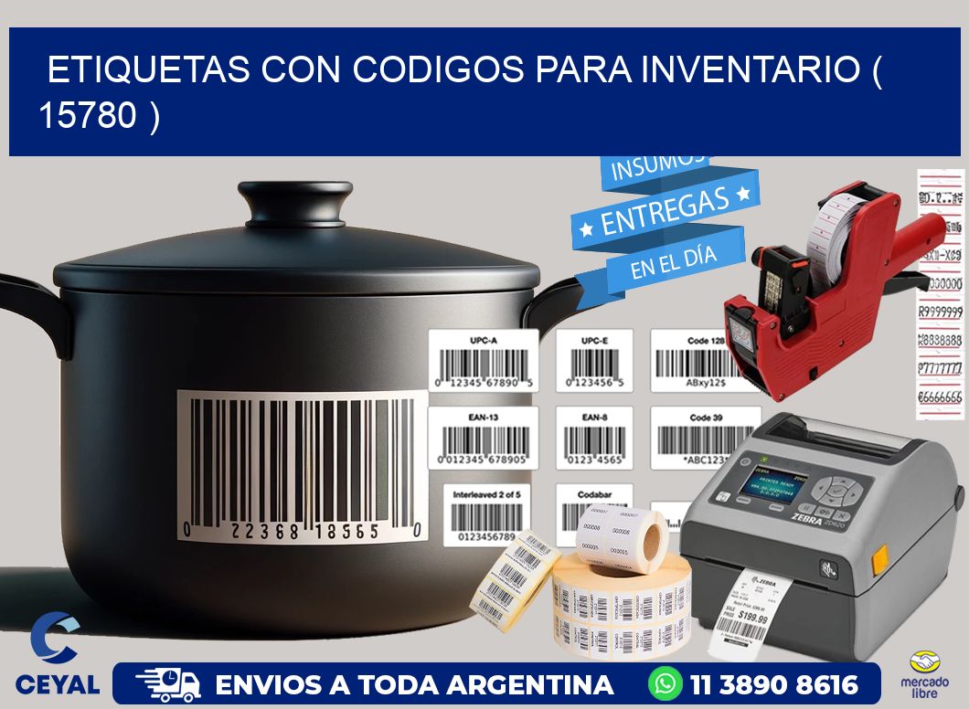 ETIQUETAS CON CODIGOS PARA INVENTARIO ( 15780 )