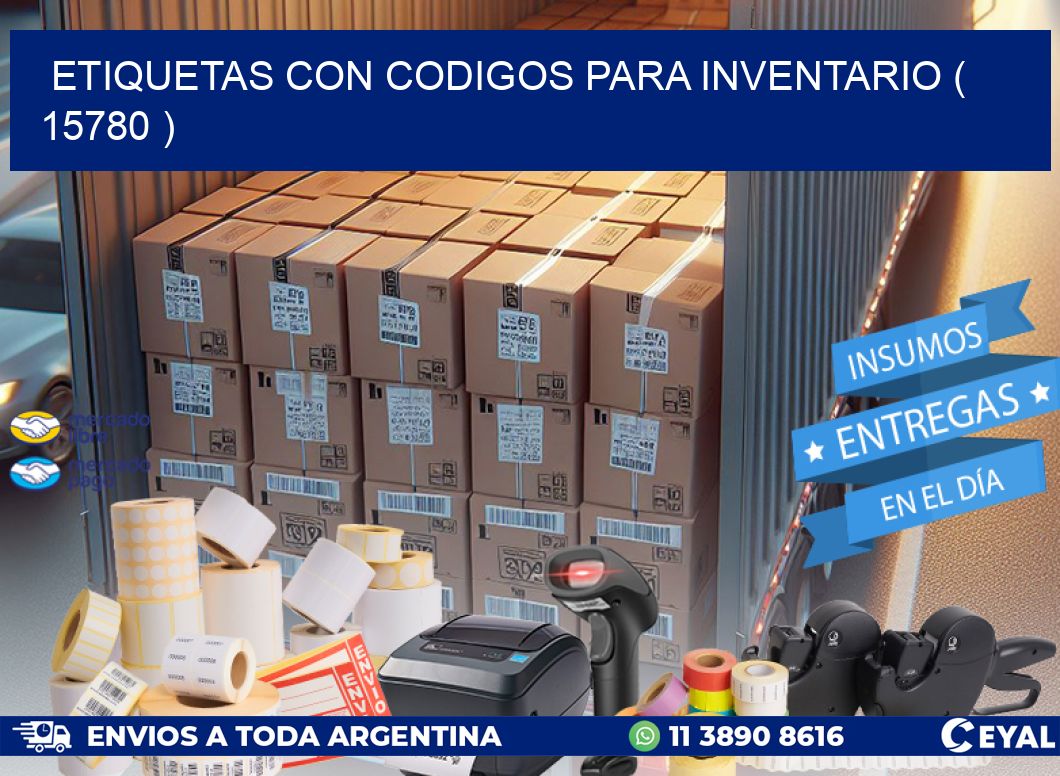ETIQUETAS CON CODIGOS PARA INVENTARIO ( 15780 )