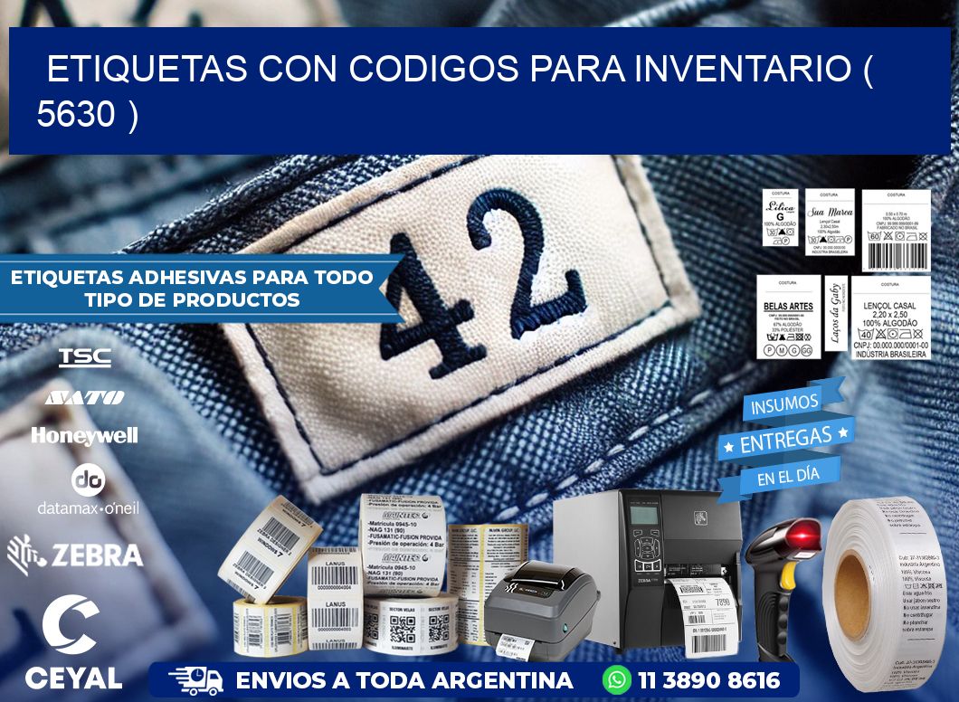 ETIQUETAS CON CODIGOS PARA INVENTARIO ( 5630 )