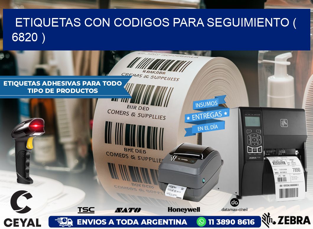ETIQUETAS CON CODIGOS PARA SEGUIMIENTO ( 6820 )