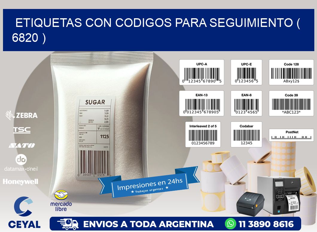 ETIQUETAS CON CODIGOS PARA SEGUIMIENTO ( 6820 )