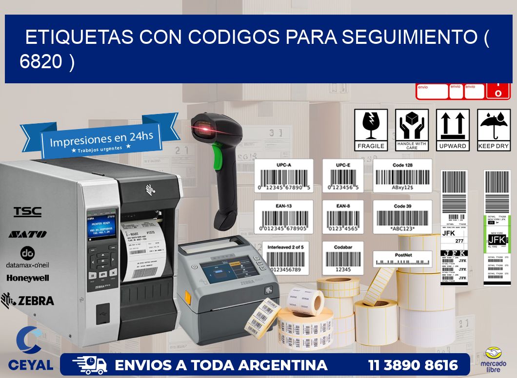 ETIQUETAS CON CODIGOS PARA SEGUIMIENTO ( 6820 )