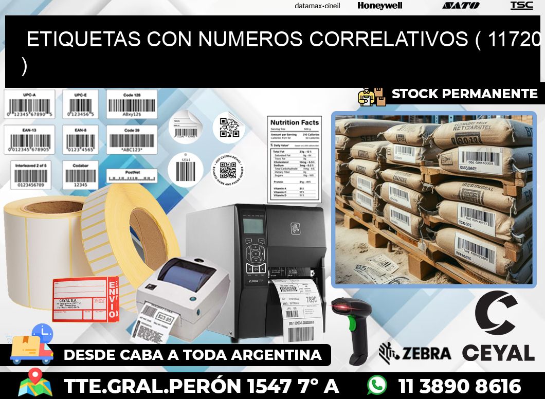 ETIQUETAS CON NUMEROS CORRELATIVOS ( 11720 )