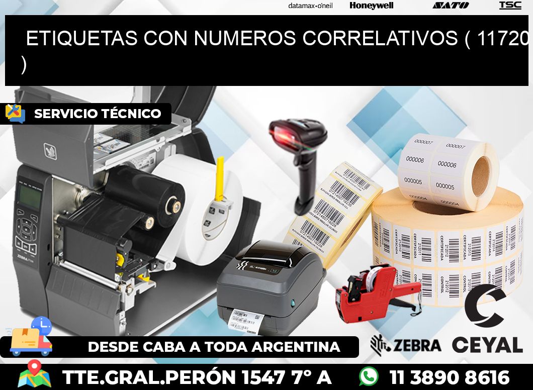 ETIQUETAS CON NUMEROS CORRELATIVOS ( 11720 )