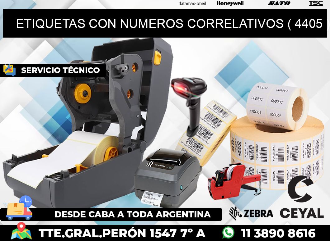 ETIQUETAS CON NUMEROS CORRELATIVOS ( 4405 )