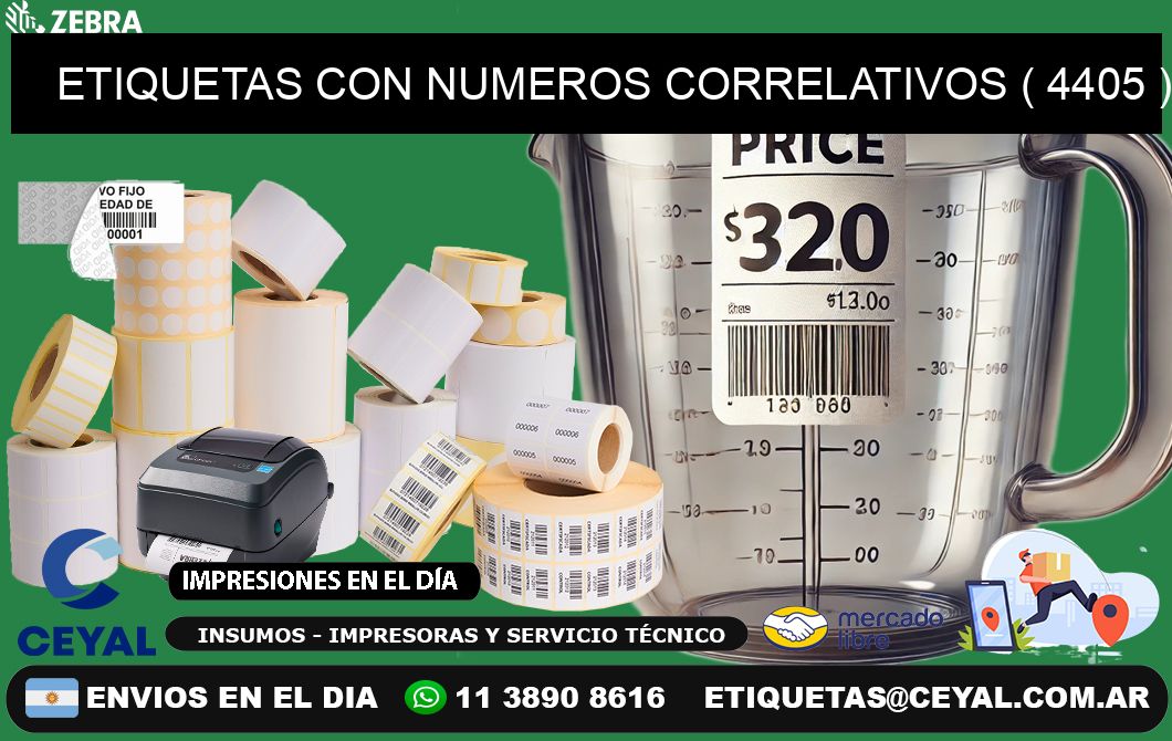 ETIQUETAS CON NUMEROS CORRELATIVOS ( 4405 )