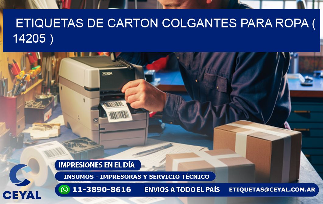 ETIQUETAS DE CARTON COLGANTES PARA ROPA ( 14205 )