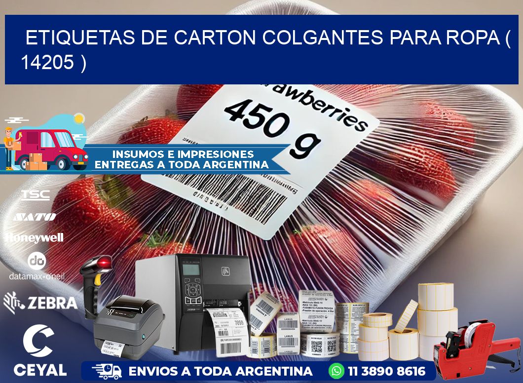 ETIQUETAS DE CARTON COLGANTES PARA ROPA ( 14205 )