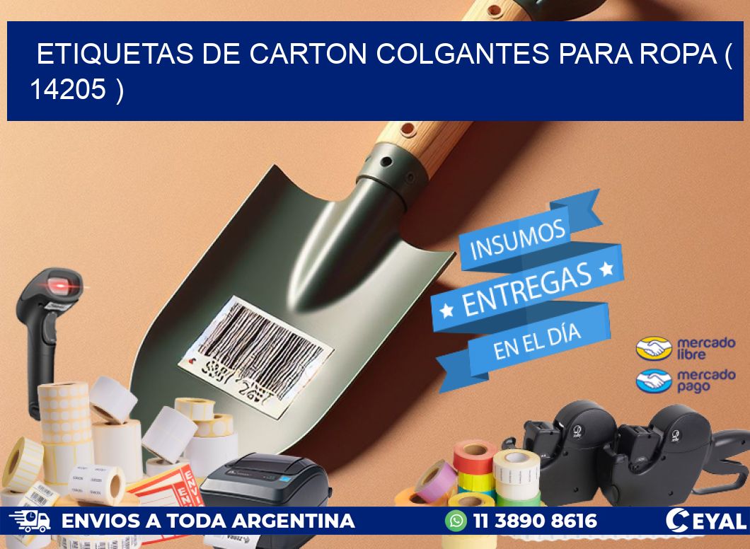 ETIQUETAS DE CARTON COLGANTES PARA ROPA ( 14205 )