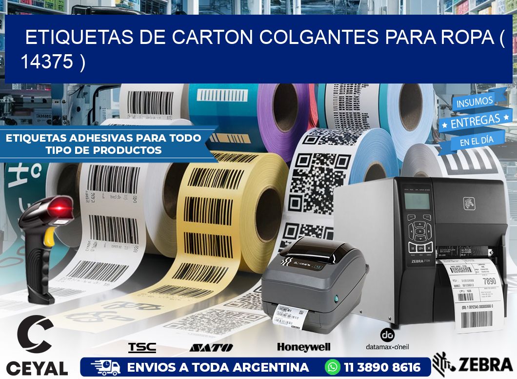 ETIQUETAS DE CARTON COLGANTES PARA ROPA ( 14375 )