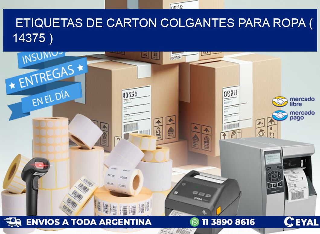 ETIQUETAS DE CARTON COLGANTES PARA ROPA ( 14375 )