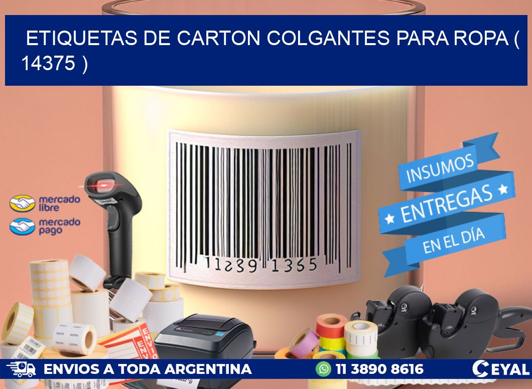 ETIQUETAS DE CARTON COLGANTES PARA ROPA ( 14375 )
