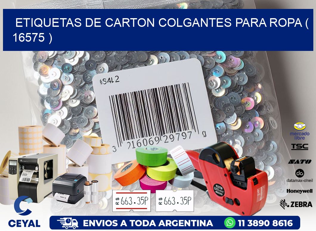 ETIQUETAS DE CARTON COLGANTES PARA ROPA ( 16575 )