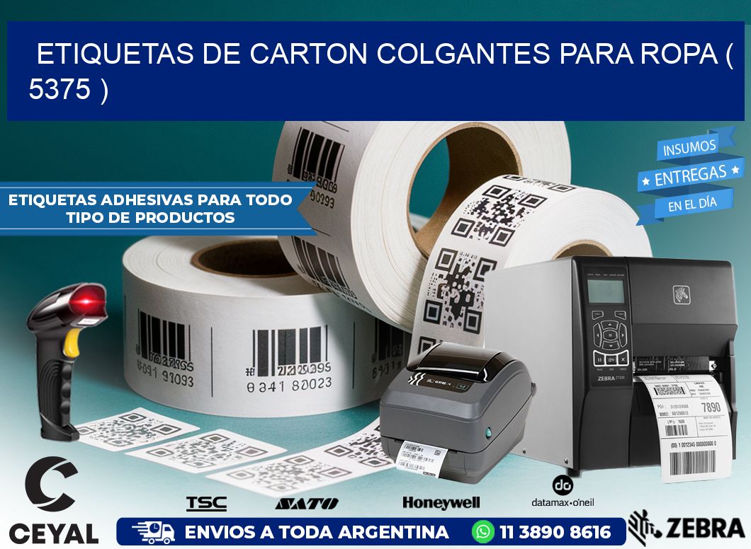 ETIQUETAS DE CARTON COLGANTES PARA ROPA ( 5375 )