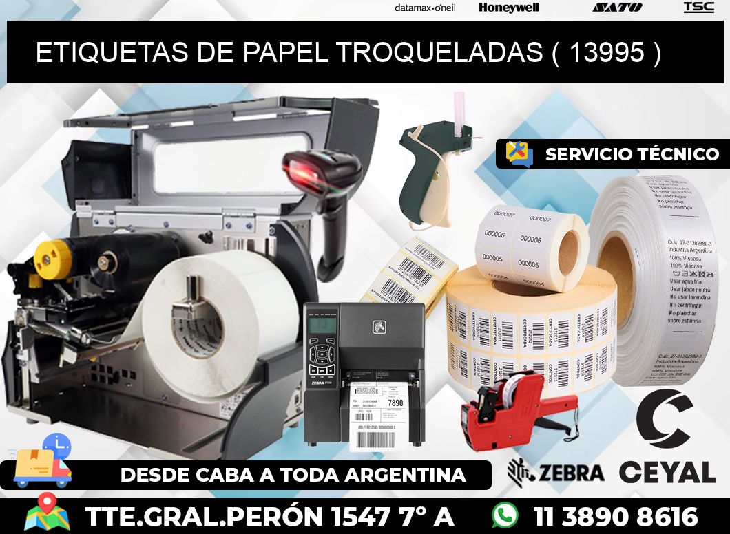 ETIQUETAS DE PAPEL TROQUELADAS ( 13995 )