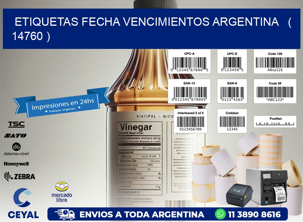 ETIQUETAS FECHA VENCIMIENTOS ARGENTINA   ( 14760 )