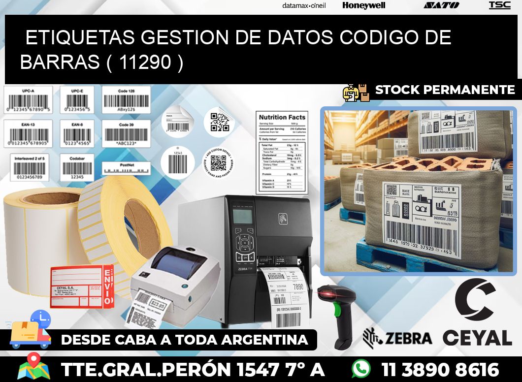 ETIQUETAS GESTION DE DATOS CODIGO DE BARRAS ( 11290 )
