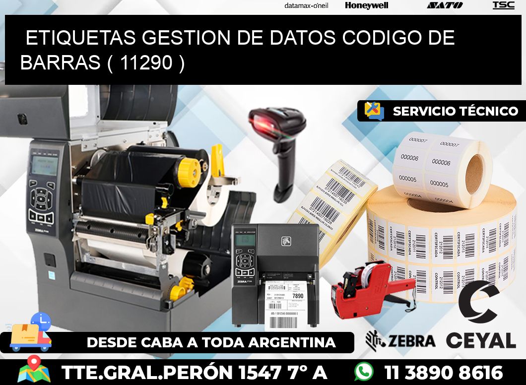 ETIQUETAS GESTION DE DATOS CODIGO DE BARRAS ( 11290 )