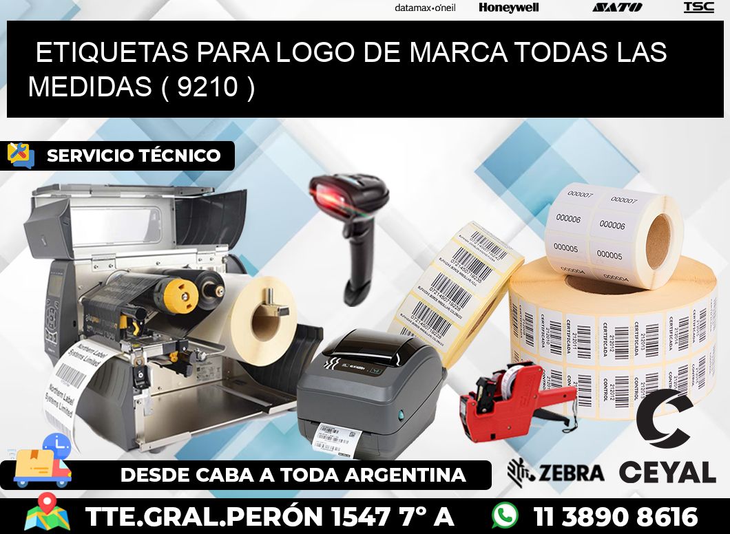 ETIQUETAS PARA LOGO DE MARCA TODAS LAS MEDIDAS ( 9210 )