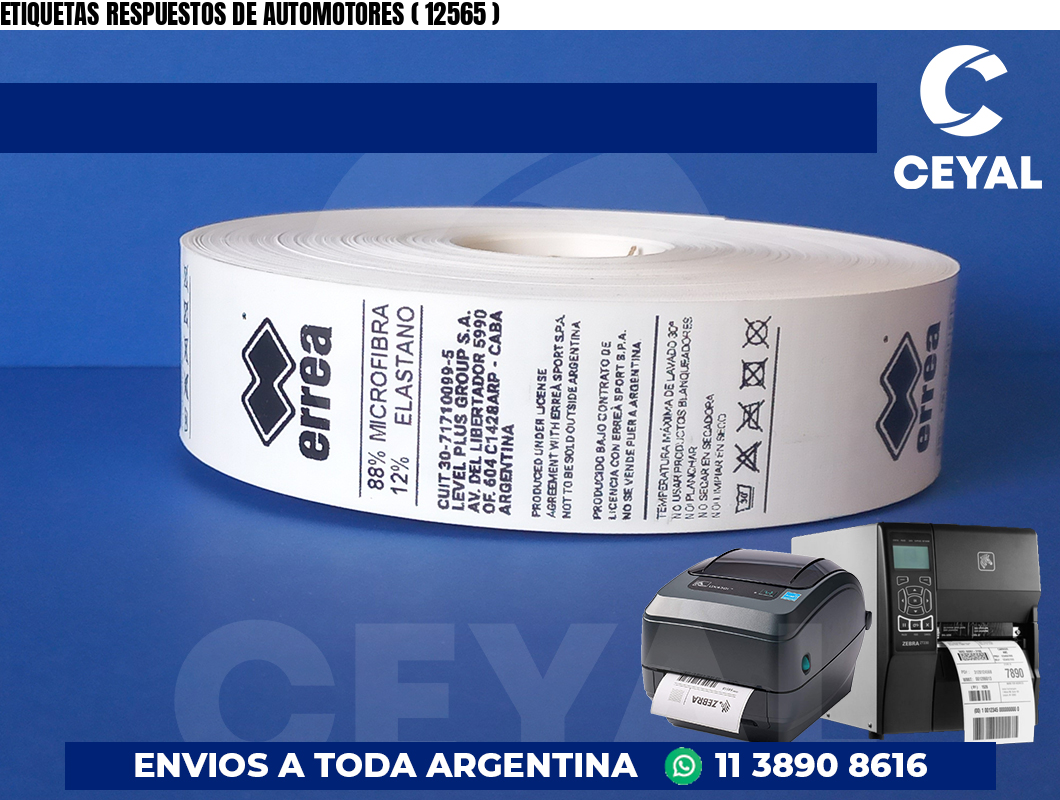 ETIQUETAS RESPUESTOS DE AUTOMOTORES ( 12565 )
