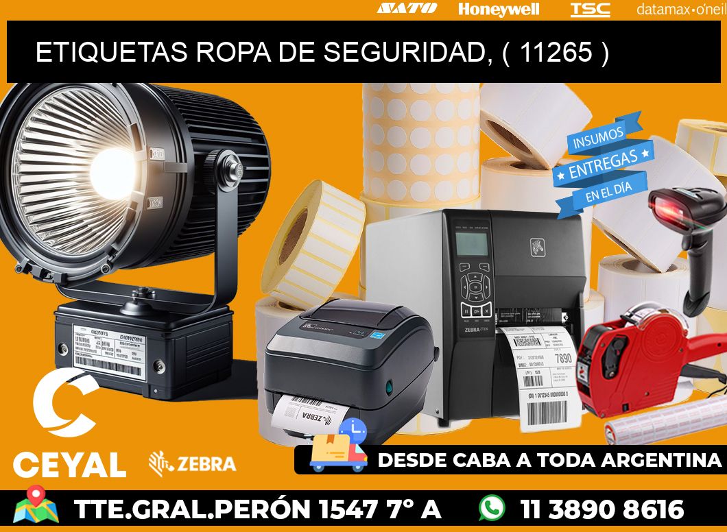 ETIQUETAS ROPA DE SEGURIDAD, ( 11265 )