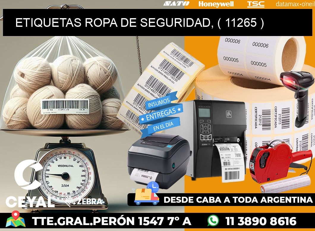 ETIQUETAS ROPA DE SEGURIDAD, ( 11265 )