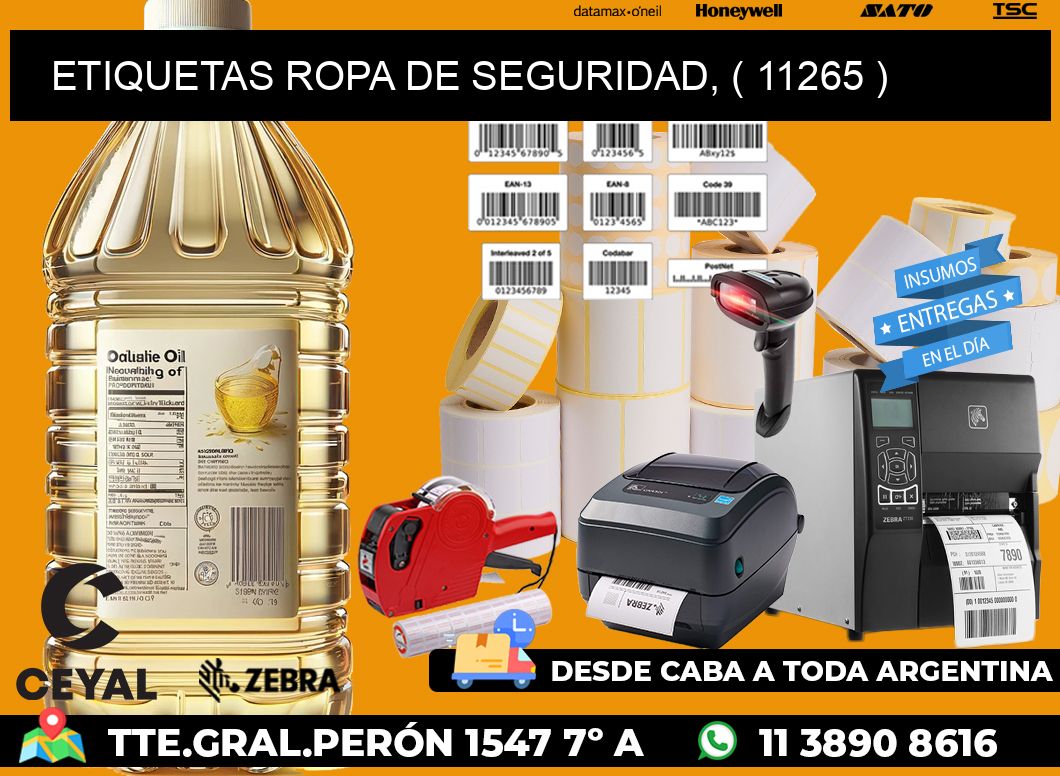ETIQUETAS ROPA DE SEGURIDAD, ( 11265 )