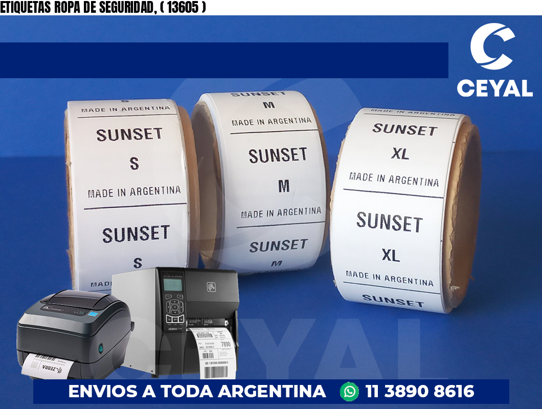 ETIQUETAS ROPA DE SEGURIDAD, ( 13605 )