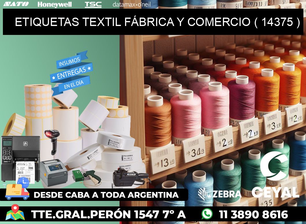 ETIQUETAS TEXTIL FÁBRICA Y COMERCIO ( 14375 )