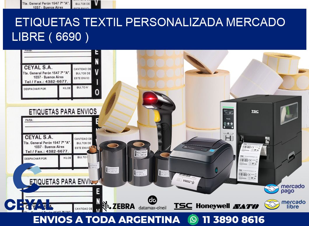 ETIQUETAS TEXTIL PERSONALIZADA MERCADO LIBRE ( 6690 )