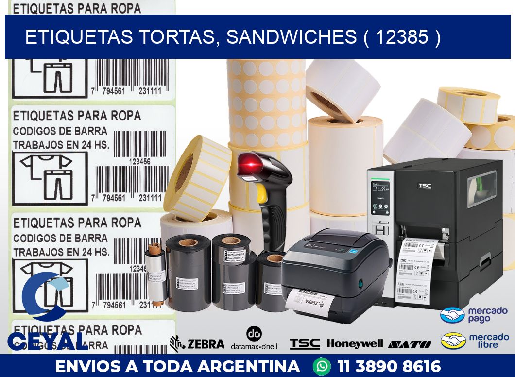 ETIQUETAS TORTAS, SANDWICHES ( 12385 )