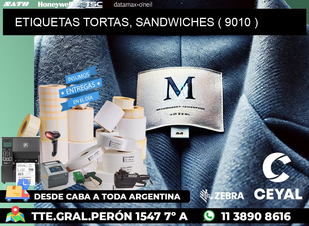 ETIQUETAS TORTAS, SANDWICHES ( 9010 )