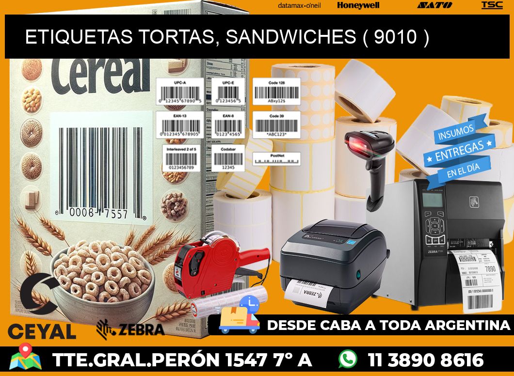 ETIQUETAS TORTAS, SANDWICHES ( 9010 )