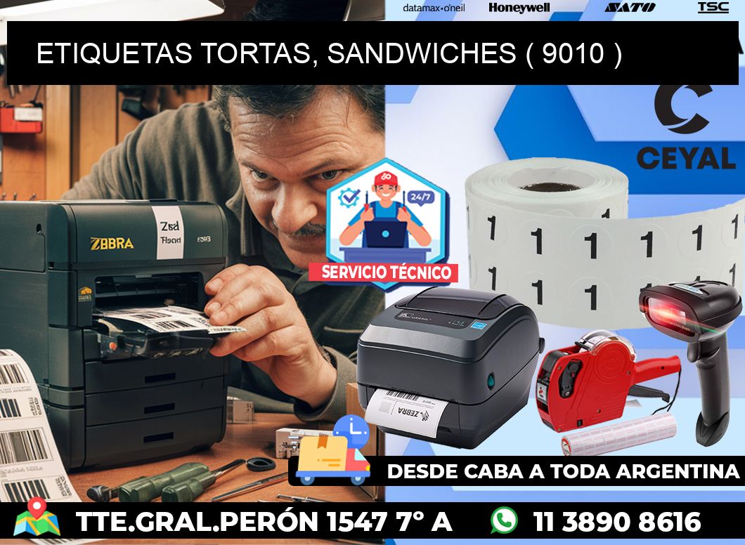 ETIQUETAS TORTAS, SANDWICHES ( 9010 )