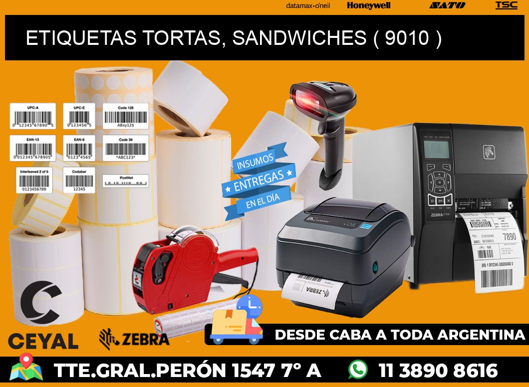 ETIQUETAS TORTAS, SANDWICHES ( 9010 )