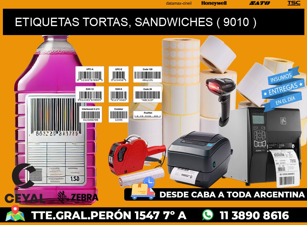 ETIQUETAS TORTAS, SANDWICHES ( 9010 )