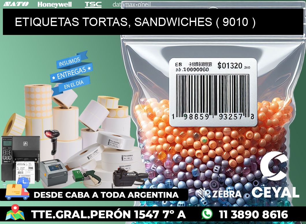 ETIQUETAS TORTAS, SANDWICHES ( 9010 )