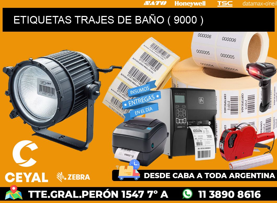 ETIQUETAS TRAJES DE BAÑO ( 9000 )