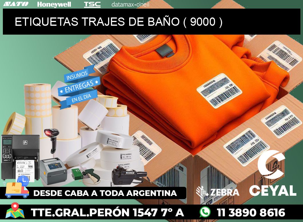 ETIQUETAS TRAJES DE BAÑO ( 9000 )