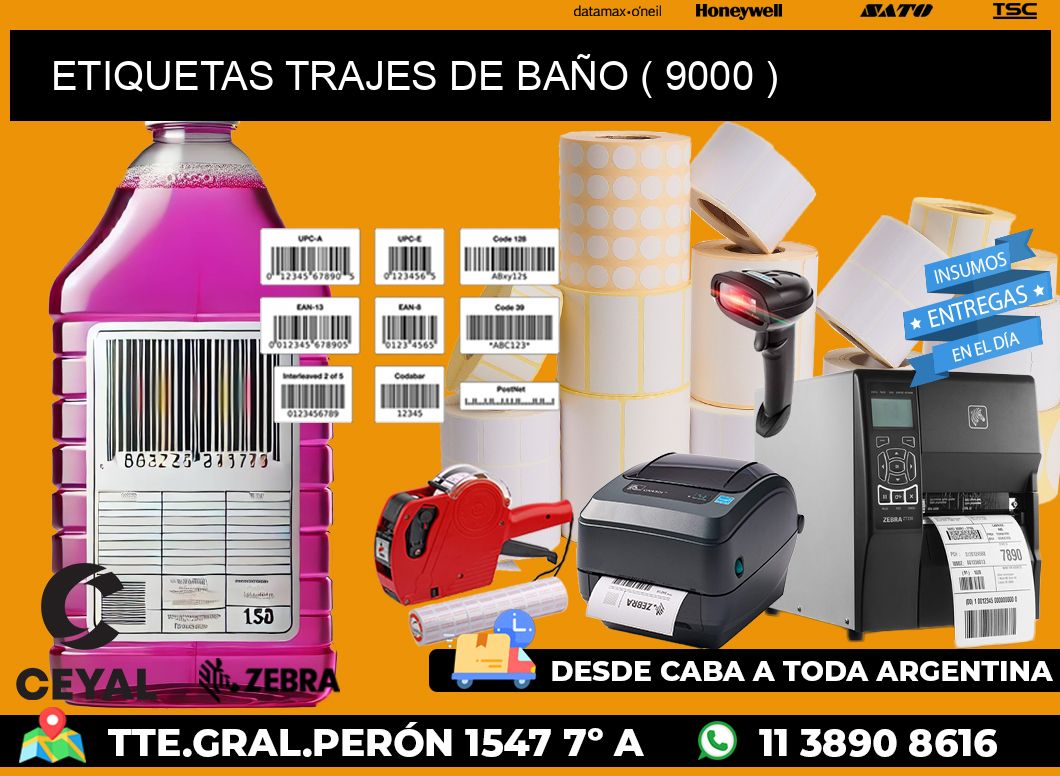 ETIQUETAS TRAJES DE BAÑO ( 9000 )