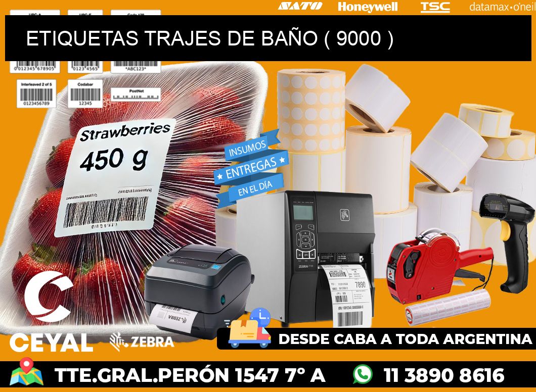 ETIQUETAS TRAJES DE BAÑO ( 9000 )