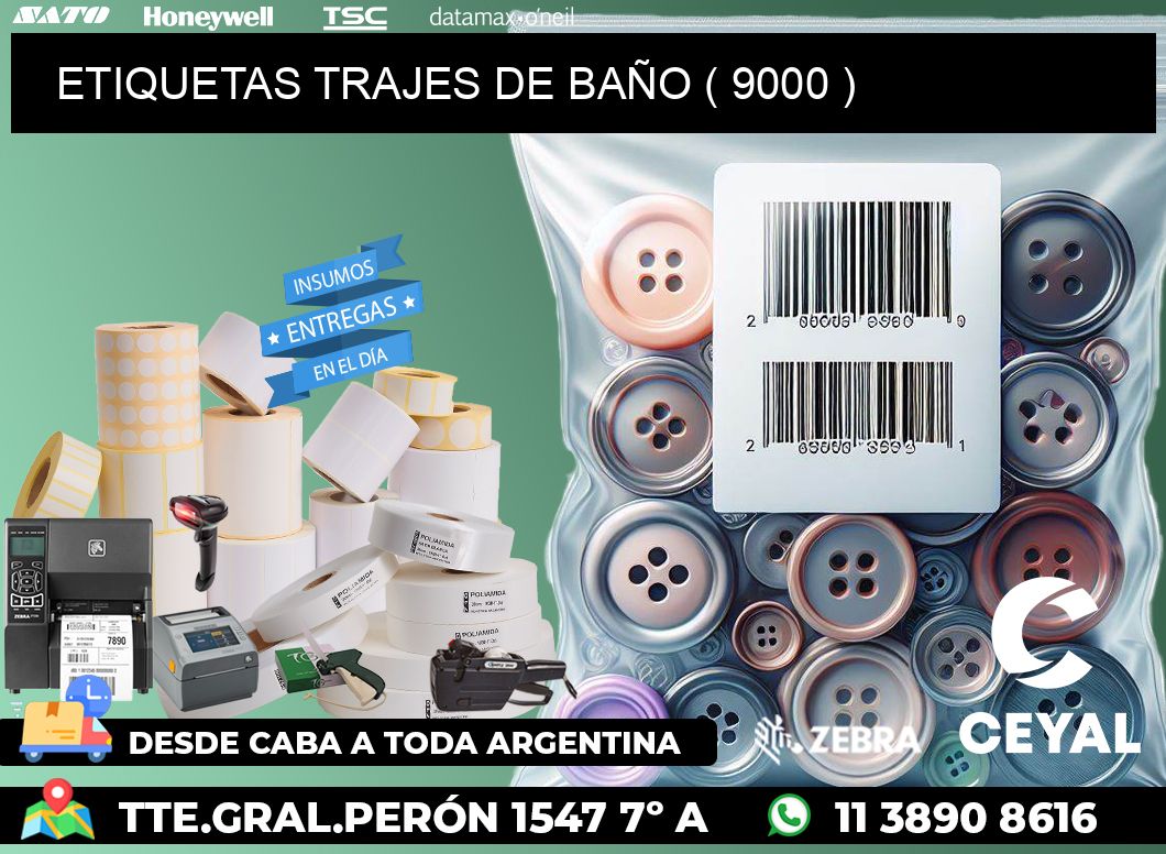 ETIQUETAS TRAJES DE BAÑO ( 9000 )