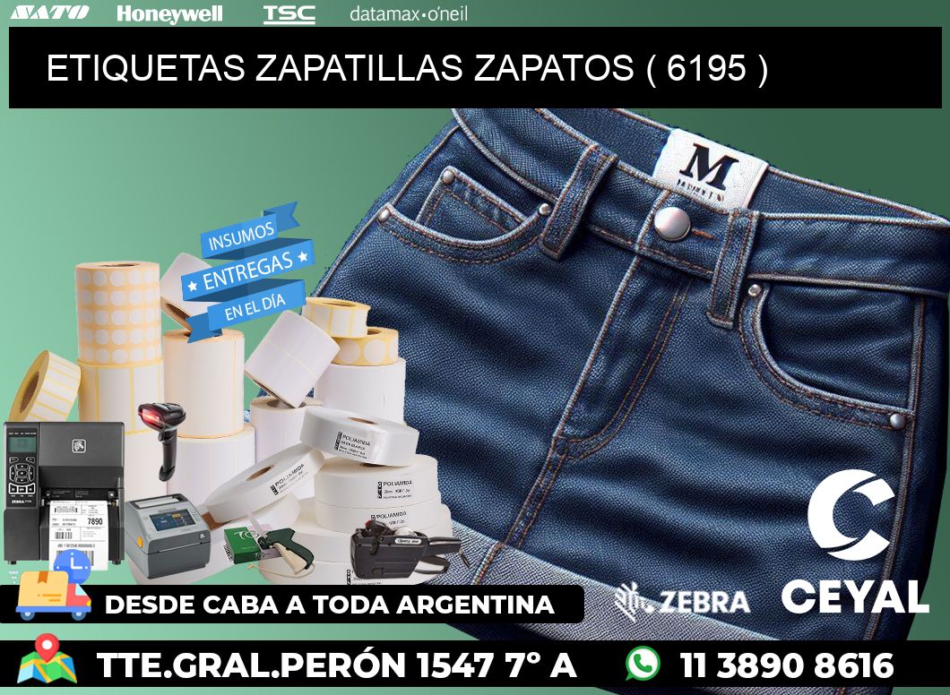 ETIQUETAS ZAPATILLAS ZAPATOS ( 6195 )