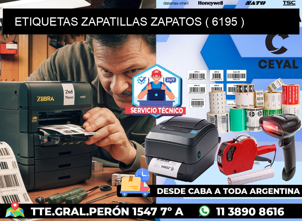 ETIQUETAS ZAPATILLAS ZAPATOS ( 6195 )