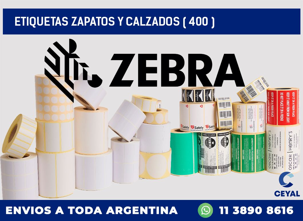 ETIQUETAS ZAPATOS Y CALZADOS ( 400 )
