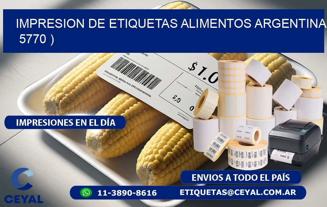 IMPRESION DE ETIQUETAS ALIMENTOS ARGENTINA   5770 )