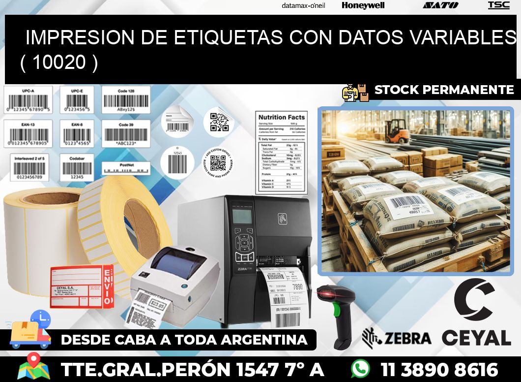 IMPRESION DE ETIQUETAS CON DATOS VARIABLES ( 10020 )